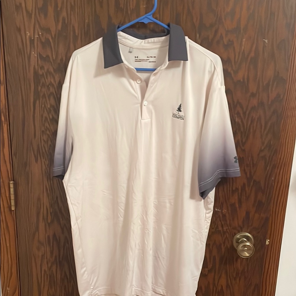 Under Armour Men's White and Gray Polo Shirt
